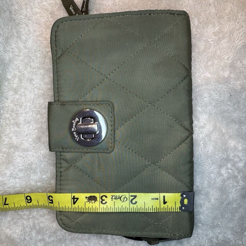 Vera Bradley quilted back pack olive leaf green with matching wallet lighten up - Picture 8 of 15